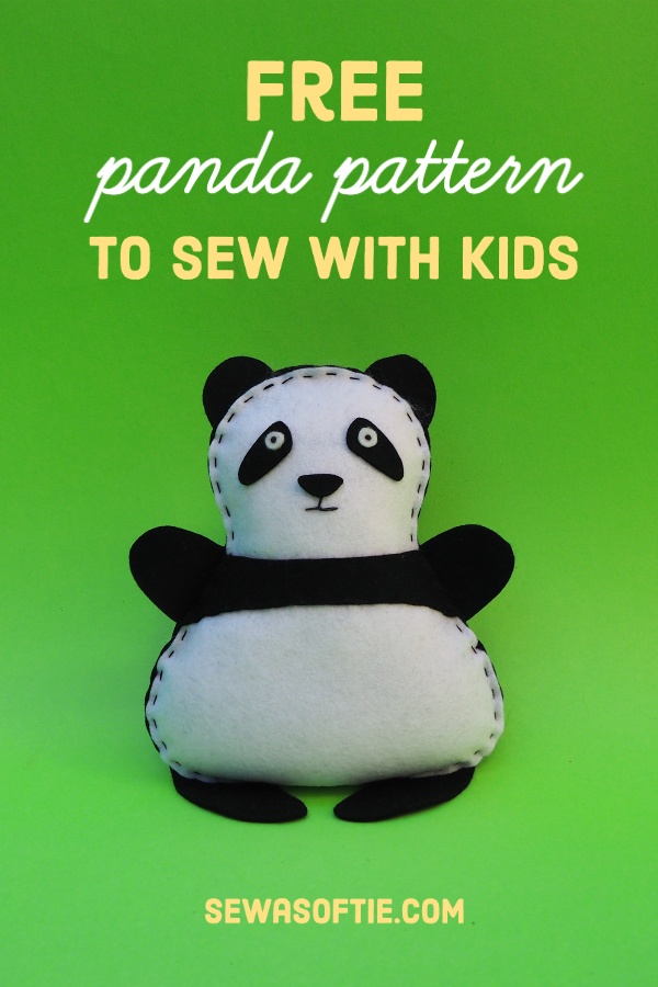 hand sewn felt panda soft toy