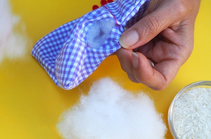 adding stuffing to asewing project