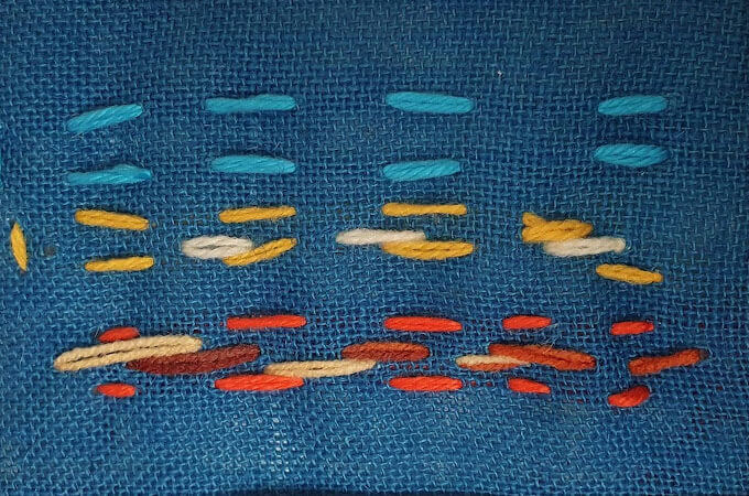 kids stitching sampler