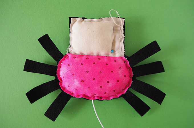 sewing a spider softie