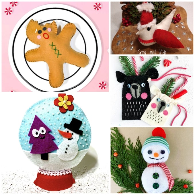 Easy Christmas ornaments Kids can Sew