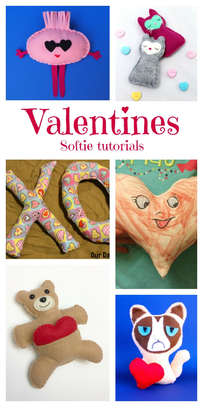 Fun and Easy to Sew Valentines Softies