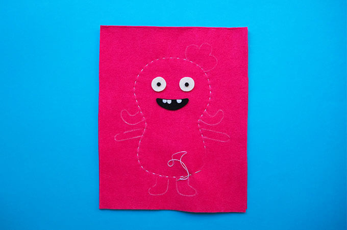 sewing a felt softie