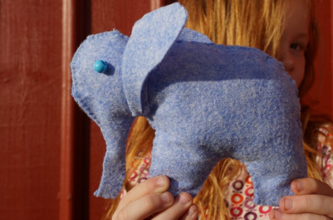 Ines and her softie elephant