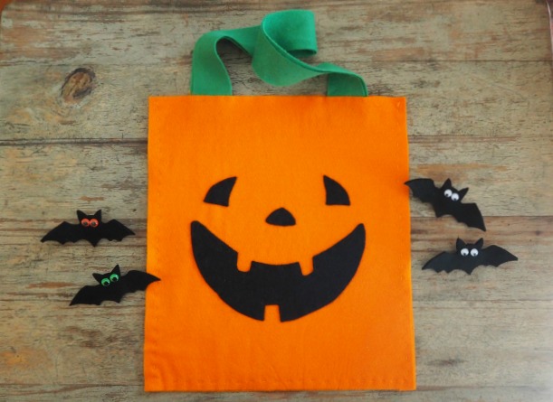 treat bag halloween sew kids jack o'lantern