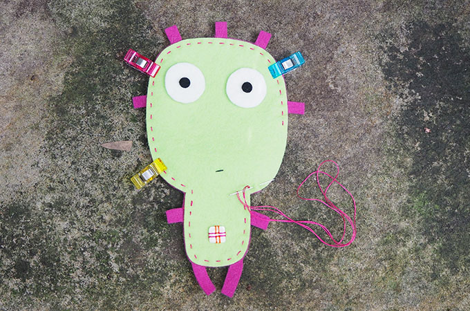 an easy hand sewing project for kids