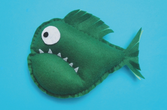 sew a piranha softie with kids
