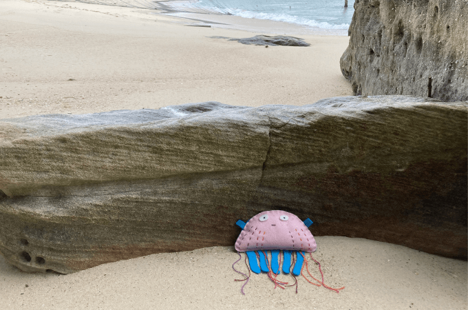 hand sewn jelly fish softie