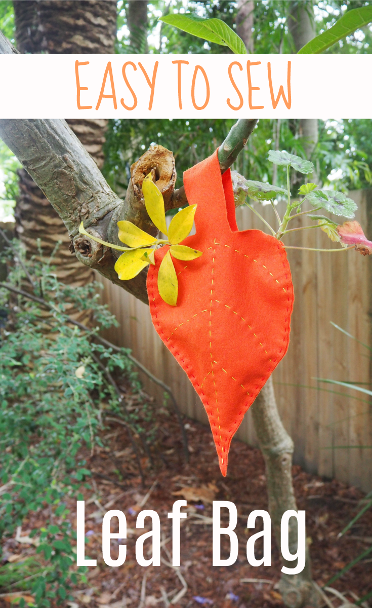 hand sewn felt leaf bag